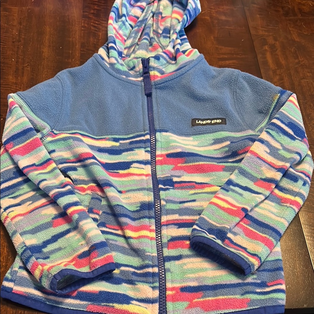 Lands' End Blue and Pink Sweatshirt Hoodie